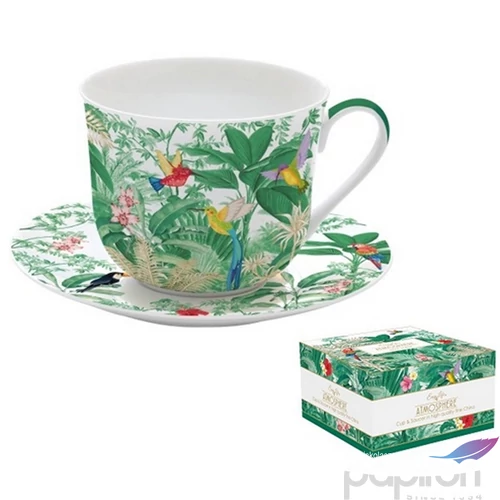 Csésze+alj porcelán reggeliző 4dl Exotic Heaven dobozban