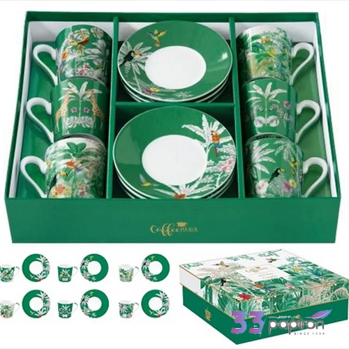 Csésze+alj kávés Porcelán 100ml Exotic Heaven, Coffee Mania 6db-os dobozban