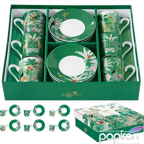 Csésze+alj kávés Porcelán 100ml Exotic Heaven, Coffee Mania 6db-os dobozban