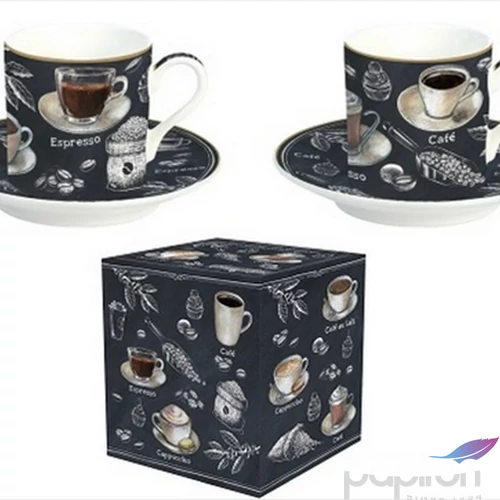 Csésze+alj kávés Porcelán 75ml Barista 2db-os dobozban