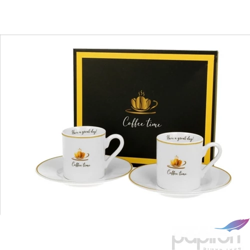 Csésze+alj Porcelán 90ml Coffee Time 1. 2db-os dobozban