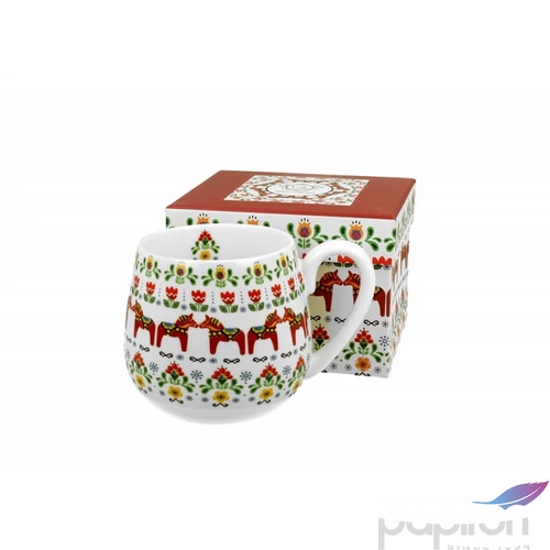 Bögre porcelán 430ml hordó kialakítású, Horses