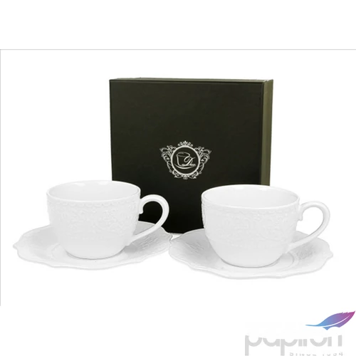 Csésze+alj Porcelán Antikolt natúr 170ml Alicia