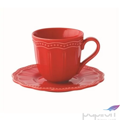 Csésze+alj Porcelán karácsonyi 110ml Elite red