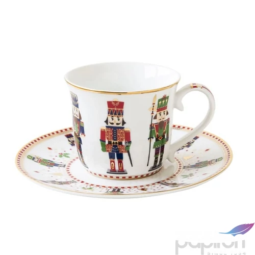 Csésze+alj teás Porcelán karác 2dl Nutcracker dobozban