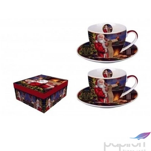Csésze+alj Porcelán 2,8dl Santa Letter 2db-os dobozban