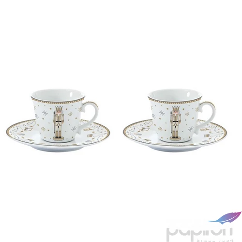 Csésze+alj Porcelán karácsonyi 80ml Royal Nutcracker 2db-os dobozban