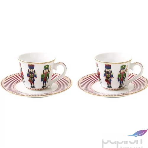 Csésze+alj Porcelán karácsonyi 80ml Nutcracker 2db-os dobozban