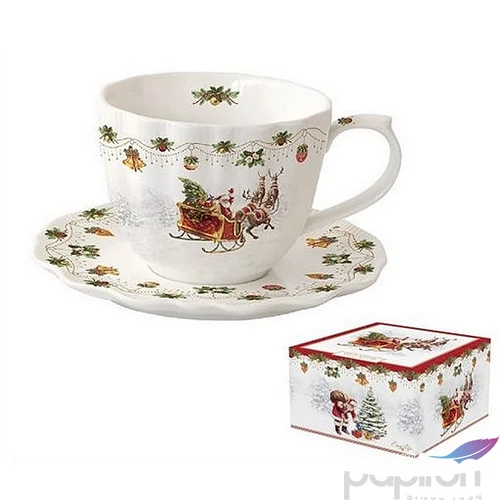 Csésze+alj Porcelán 3dl Nostalgic Christmas dobozban