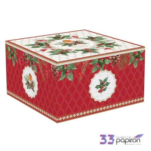 Csésze+alj porcelán reggeliző 3,7dl Christmas Berries dobozban