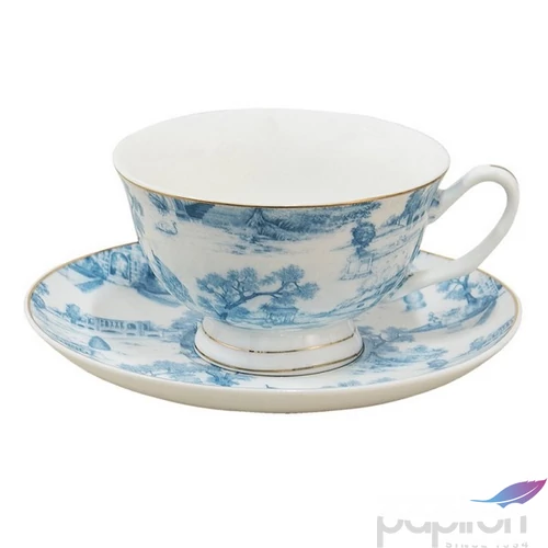 Csésze+alj Porcelán 2,5dl keleti tájas, blue