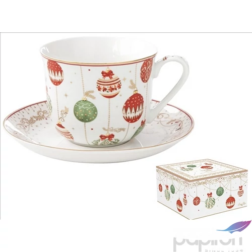 Csésze+alj porcelán reggeliző 3,7dl Christmas Eve dobozban