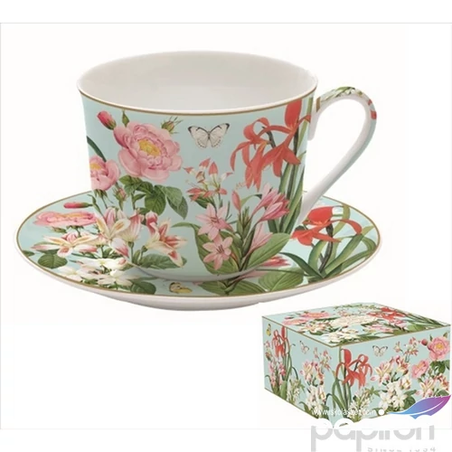 Csésze+alj porcelán reggeliző 4dl Botanic Garden dobozban