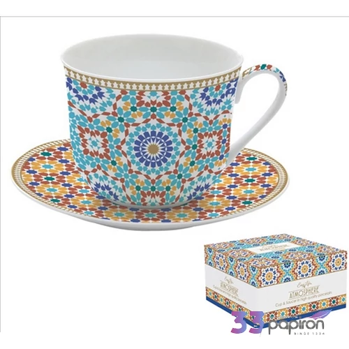 Csésze+alj porcelán reggeliző 4dl Marrakech Atmosphere dobozban