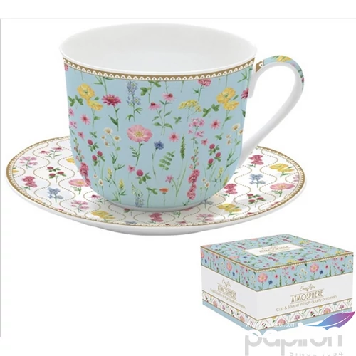 Csésze+alj porcelán reggeliző 4dl Meadow Flowers Atmosphere dobozban