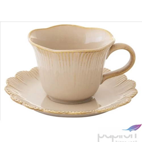 Csésze+alj teás Porcelán 2,5dl Fleuri terracotta dobozban
