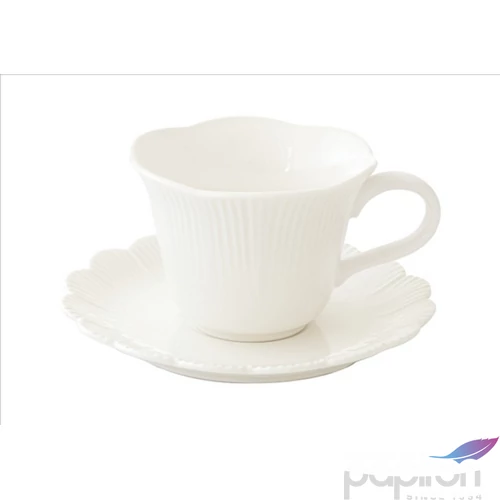 Csésze+alj teás Porcelán 2,5dl Fleuri white dobozban