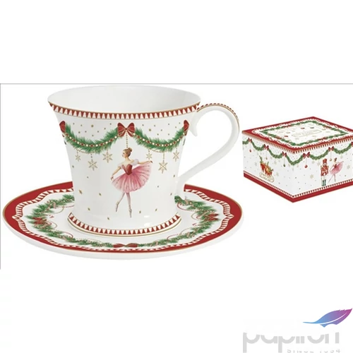 Csésze+alj teás Porcelán 2dl Magie de Noel dobozban