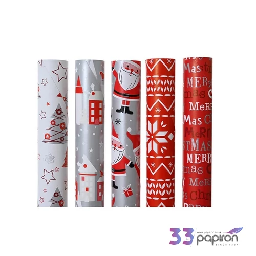 Csomagoló papír 70x200 24' 200x70cm piros/fehér sdkae 1db/ár