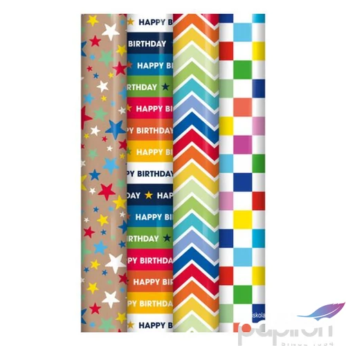 Csomagolópapír általános 70x300cm, diszcsomagoló vegyes minták Clairfontaine/Eurowrap 1tekecs/ár