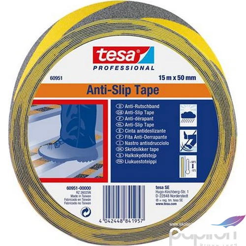 Csúszásgátló szalag TESA Anti-Slip,50mm x 15 m fekete-sárga
