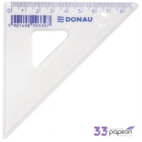 Vonalzó háromszög 45° 8,5cm Donau műanyag extra keménységű Irodai kiegészítők Donau 7061001PL-00