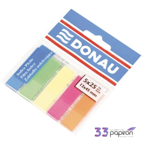 Jelölőcímke 12x45 Donau 5 szín 5x25lap/csom