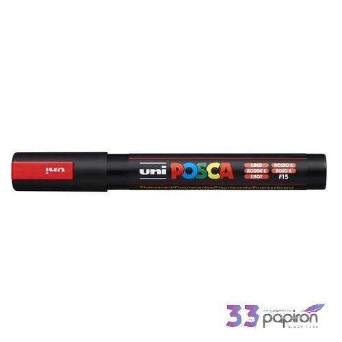 Decormarker UNI-BALL Posca 1,8-2,5mm vízbáz akril marker fluor piro Írószerek UNI Posca PC-5M ROUGE