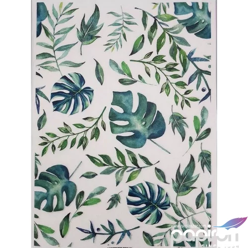 Decoupage rizspapír A4 ITD-R1416, zöld levelek 2. minta