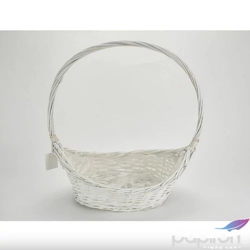 FÜLES CSÓNAK KOSÁR FEHÉR Fehér ovális kosár, magas füllel Méret: 40*25cm, mag:14/46cm