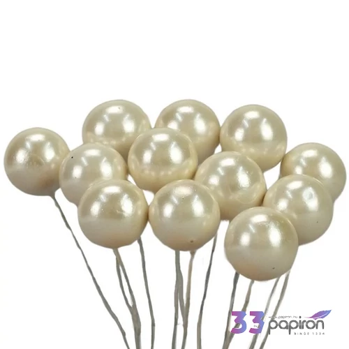 Dekor betűző bogyó nagy, gyöngyházfehér 12db/csomag 1,8cm