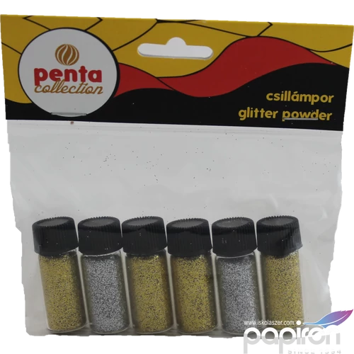 Csillámpor dekor szett 6x3, 5m arany - ezüst