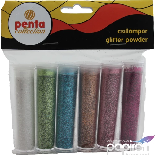Csillámpor dekor szett 6x3, 5m vegyes színek I.