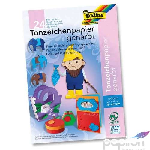 Színes dekor karton 24ív 23x34cm 150g  készlet vegyes színben 