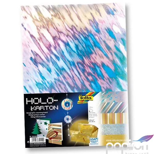 Dekor karton  Folia hologrammos 25x35cm 23g 5ív 