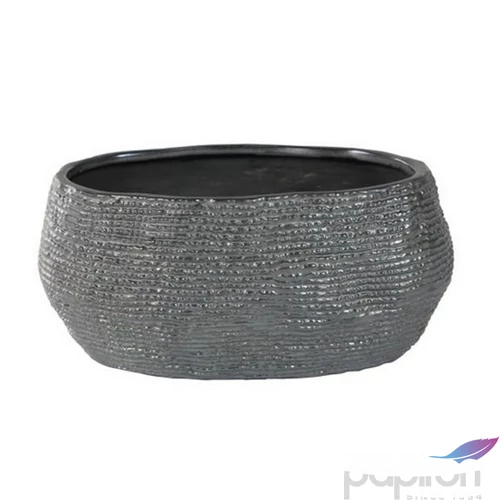 Dekor kerámia kaspó 21' 27x13x13cm, szürke 