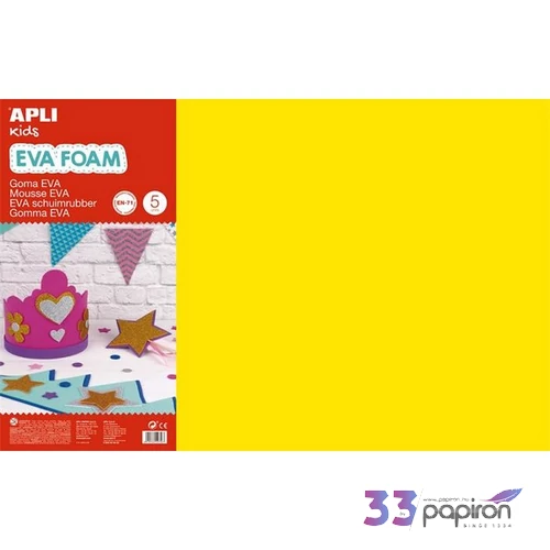 Dekor moosgumi Apli 400x600 mm, Kids Eva Sheets, sárga