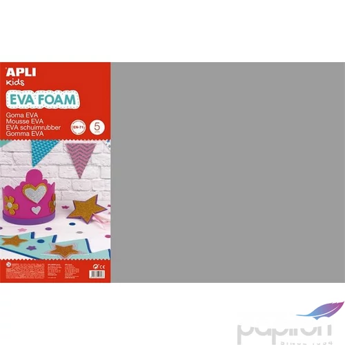 Dekor moosgumi Apli 400x600 mm, Kids Eva Sheets, szürke 