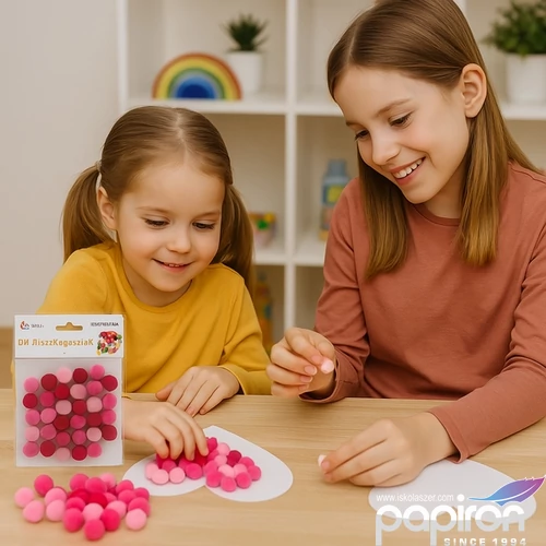Dekor pompom 1,5cm vegyes rózsaszín 1,5cm 50db-os 25