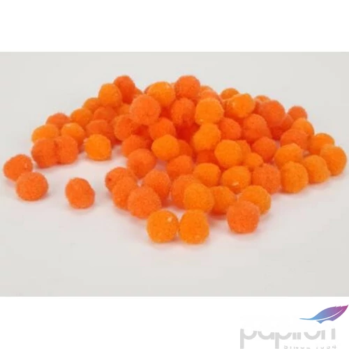 Dekor pompom 15mm narancssárga zsenília golyó, 100db/csomag