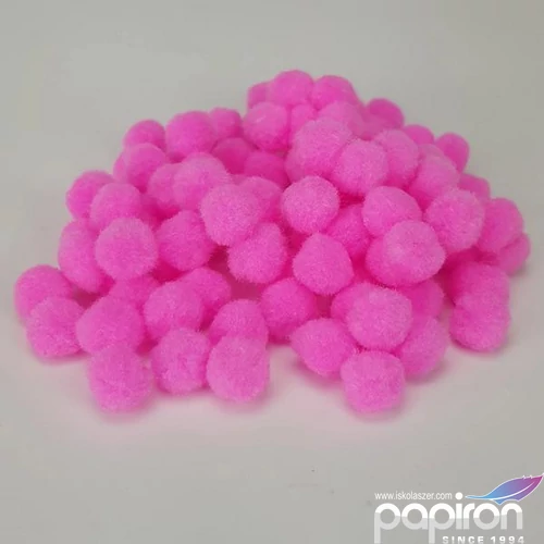 Dekor pompom 15mm magenta zsenília golyó, 100db/csomag 