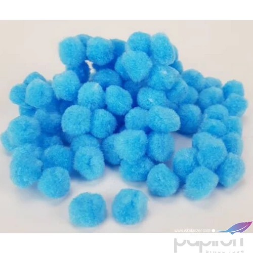 Dekor pompom 15mm világoskék zsenília golyó, 100db/csomag