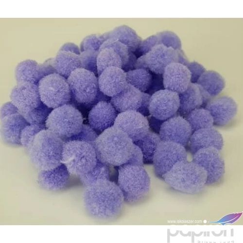 Dekor pompom 15mm lila zsenília golyó, 100db/csomag