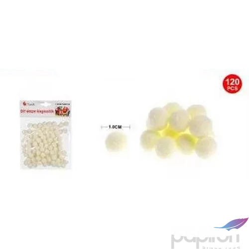 Dekor pompom bézs 1cm 120db-os 25