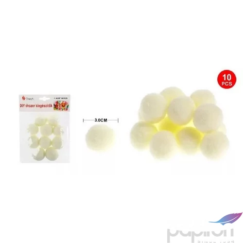 Dekor pompom bézs 3cm 10db-os 25