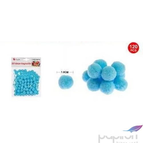 Dekor pompom égkék 1cm 120db-os 25