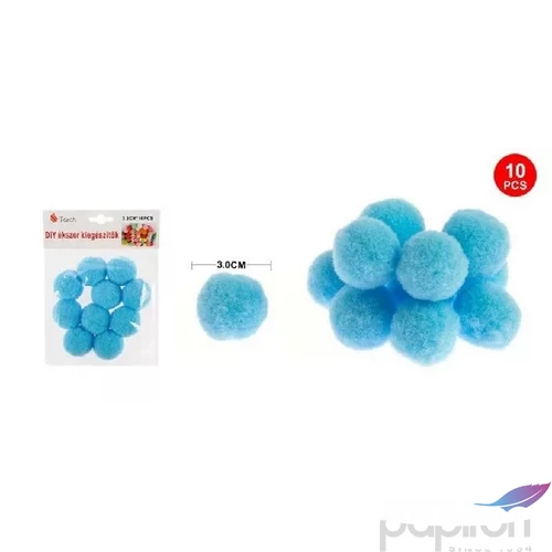 Dekor pompom égkék 3cm 10db-os 25