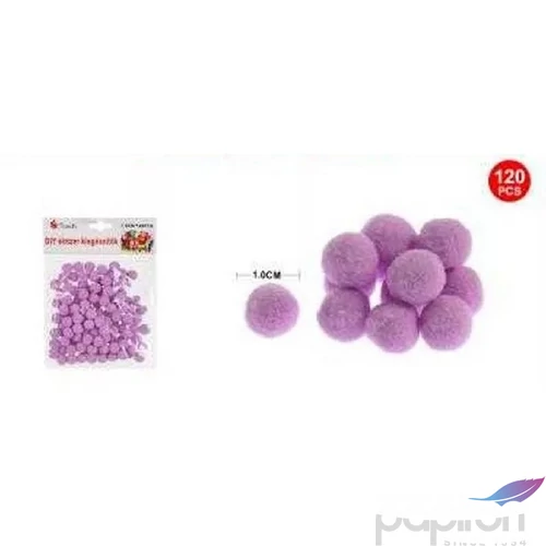 Dekor pompom lila 1cm 120db-os 25