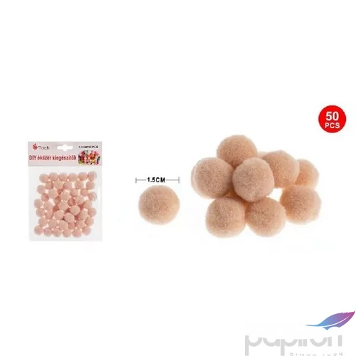 Dekor pompom púder 1,5cm 50db-os 25