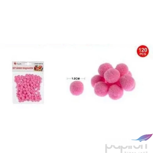 Dekor pompom sötét rózsaszín 1cm 120db-os 25